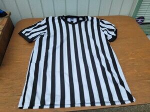 DICK'S Sporting Goods Referee Shirt Men’s XL Black White Striped V Neck Pullover
